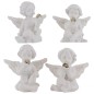 Boite de 24 anges en resine - H. 5 cm (6 lots de 4 anges assortis en boite individuelle).