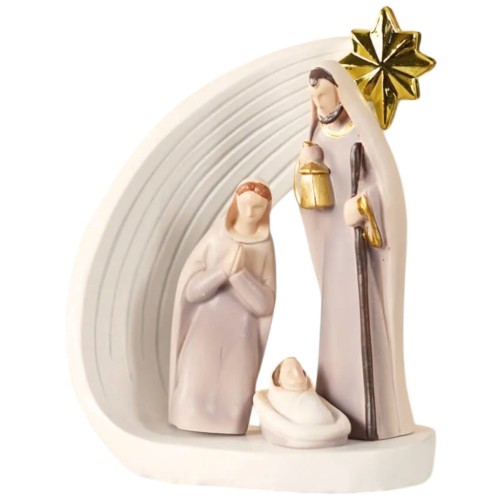 Nativité en résine avec avec étoile filante H.13.3 cm