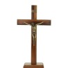 Crucifix à poser ou a accrocher en bois avec Christ en doré antique, avec socle amovible. Plusieurs tailles.