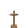 Crucifix à poser ou a accrocher en bois avec Christ en doré antique, avec socle amovible. Plusieurs tailles.