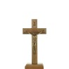 Crucifix à poser ou a accrocher en bois avec Christ en doré antique, avec socle amovible. Plusieurs tailles.
