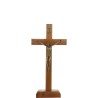 Crucifix à poser ou a accrocher en bois avec Christ en doré antique, avec socle amovible. Plusieurs tailles.