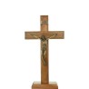 Crucifix à poser ou a accrocher en bois avec Christ en doré antique, avec socle amovible. Plusieurs tailles.