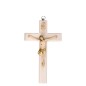 Crucifix en bois clair avec Christ en résine style bois, style bois..