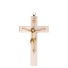 Crucifix en bois clair avec Christ en résine style bois, style bois..