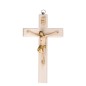 Crucifix en bois clair avec Christ en résine style bois, style bois..