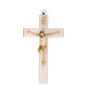 Crucifix en bois clair avec Christ en résine style bois, style bois..