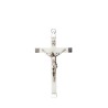 Crucifix métal couleur argentée fluorescent avec Christ métal.