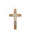 Croix de saint Benoit en bois d´olivier et Christ en métal argentée, plusieurs tailles...