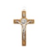 Croix de saint Benoit en bois d´olivier et Christ en métal argentée, plusieurs tailles...