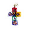 Pendentif croix en veritable verre de Murano H. 3 cm. Livre en boite.