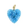 Pendentif coeur en veritable verre de Murano H. 2 cm, livre en boite.