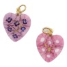 Pendentif coeur en veritable verre de Murano H. 2 cm, livre en boite.