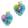 Pendentif coeur en veritable verre de Murano H. 2 cm, livre en boite.