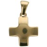 Croix de cou carree et bombee en acier inoxydable, taille 1.5 x 1.5 cm. Existe en differentes couleurs.