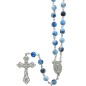 Chapelet en acrylique marbré Ø 8 mm, sur chaîne, croix avec Christ, longueur au cœur 40 cm, plusieurs couleurs disponibles..