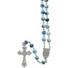 Chapelet en acrylique marbré Ø 8 mm, sur chaîne, croix avec Christ, longueur au cœur 40 cm, plusieurs couleurs disponibles..