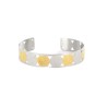 Bracelet manchette médailles de saint Benoit couleur argentée et dorée en acier inoxydable, largeur 1,5 cm.