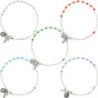 Bracelet sur chaine argentée grains rond en verre Ø 4 mm avec médaille de la Vierge Miraculeuse.
