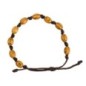 Bracelet dizainier sur corde réglable grains ovales en bois d'olivier, Ø 9 mm.