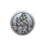 Mini plaque auto Ø 2.5 cm en metal couleur argentee. Plusieurs saints..