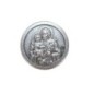 Mini plaque auto Ø 2.5 cm en metal couleur argentee. Plusieurs saints..