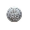 Mini plaque auto Ø 2.5 cm en metal couleur argentee. Plusieurs saints..