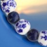 Bracelet sur élastique grains porcelaine et lapis lazuli Ø 8 mm
