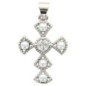 Croix argentée en laiton H. 2.3 cm imitation perle et OZ