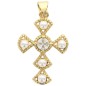 Croix dorée supérieure H. 2.3 cm imitation perle et OZ