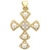 Croix dorée supérieure H. 2.3 cm imitation perle et OZ