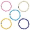 Bracelet sur élastique motif croix, Ø 7 mm. LOT DE 5