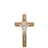 Croix de saint Benoit en bois d´olivier et Christ en métal argentée, plusieurs tailles...