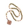 Chapelet sur corde, perles en bois Ø 10 mm, croix de Jérusalem en bois.