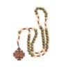Chapelet sur corde, perles en bois Ø 10 mm, croix de Jérusalem en bois.
