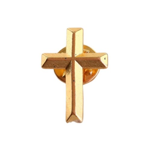 Pin's croix, en métal doré H. 2.5 cm BOITE DE 24