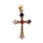 Croix dorée supérieur style baroque H 2.5 cm avec OZ de couleurs