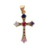 Croix dorée supérieur style baroque H 2.5 cm avec OZ de couleurs