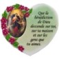 Magnet en résine en forme de coeur H. 6 x 6.5 cm, avec prière pour la maison et résine de diiférents Saints.