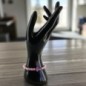 Bracelet élastique, perles en verre Ø 6 mm avec croix. Lot de 6 assortis.
