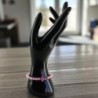 Bracelet élastique, perles en verre Ø 6 mm avec croix. Lot de 6 assortis.
