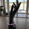 Bracelet élastique, perles en verre Ø 6 mm avec croix. Lot de 6 assortis.