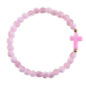 Bracelet élastique, perles en verre Ø 6 mm avec croix. Lot de 6 assortis.