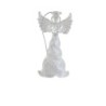 Ange en verre avec ailes argentées. Hauteur 7 cm. Lot de 3 modèles assortis, livrés en boîte .