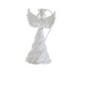 Ange en verre avec ailes argentées. Hauteur 7 cm. Lot de 3 modèles assortis, livrés en boîte .