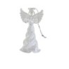 Ange en verre avec ailes argentées. Hauteur 7 cm. Lot de 3 modèles assortis, livrés en boîte .