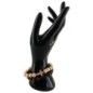 Bracelet élastique homme, perles en bois Ø 1 cm avec croix.