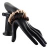 Bracelet élastique homme, perles en bois Ø 1 cm avec croix.