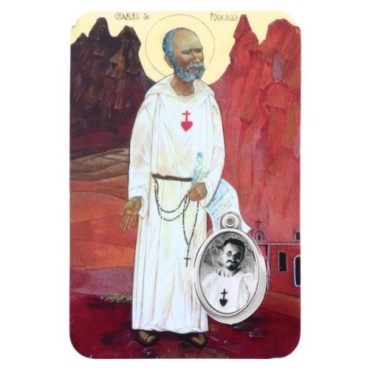 Carte médaille en métal avec prière, plastifiée – 8,5 x 5,4 cm. plusieurs saints.