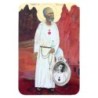 Carte médaille en métal avec prière, plastifiée – 8,5 x 5,4 cm. plusieurs saints.